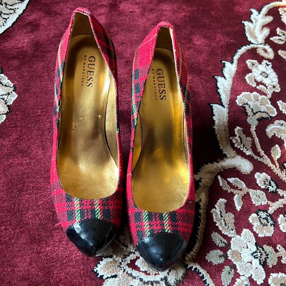 Vintage Guess heels  flannel 90s